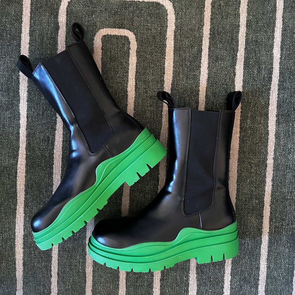Lime green rain boots size 11